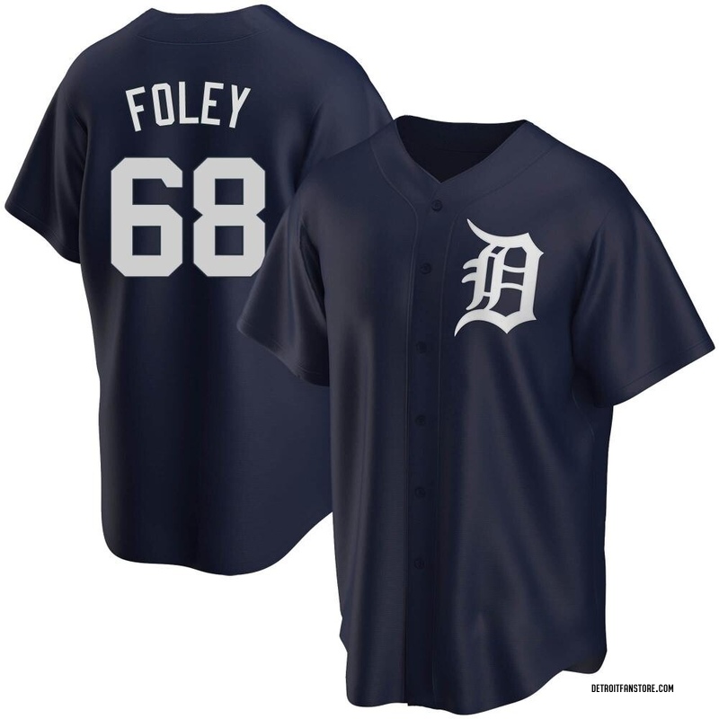 Jason Foley Men's Detroit Tigers Alternate Jersey - Navy Replica