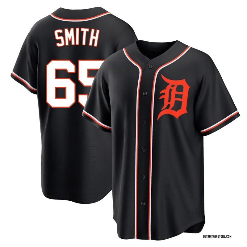 Burch Smith Men's Detroit Tigers Fashion Out Jersey - Black Replica