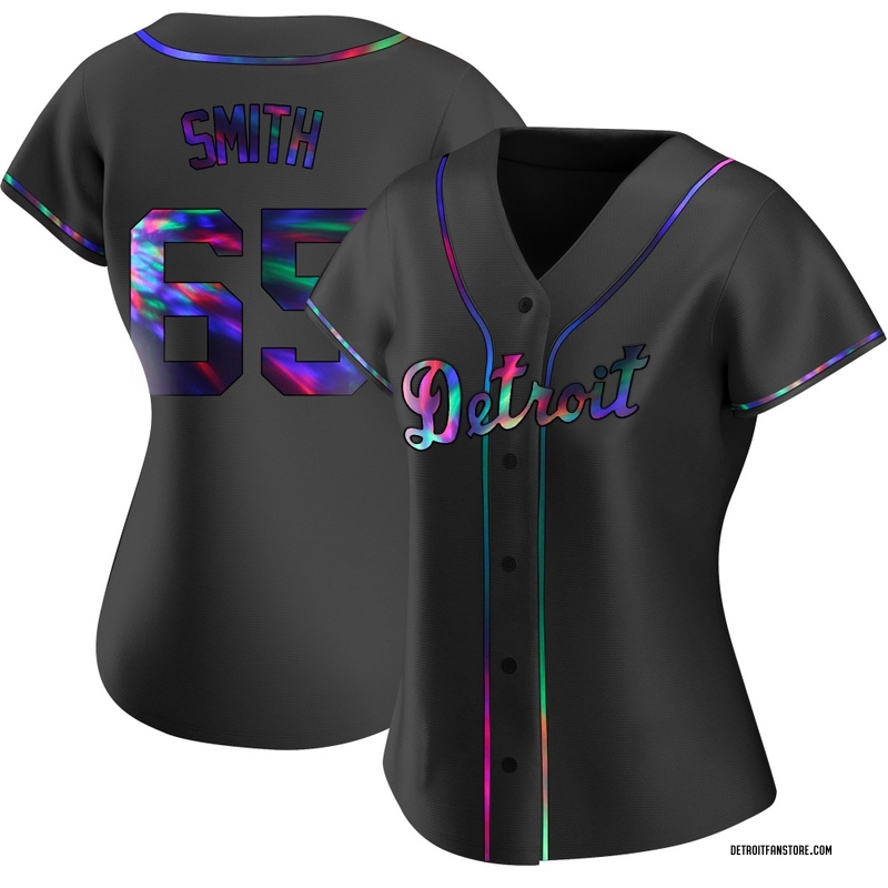 Burch Smith Women's Detroit Tigers Alternate Jersey - Black Holographic Replica