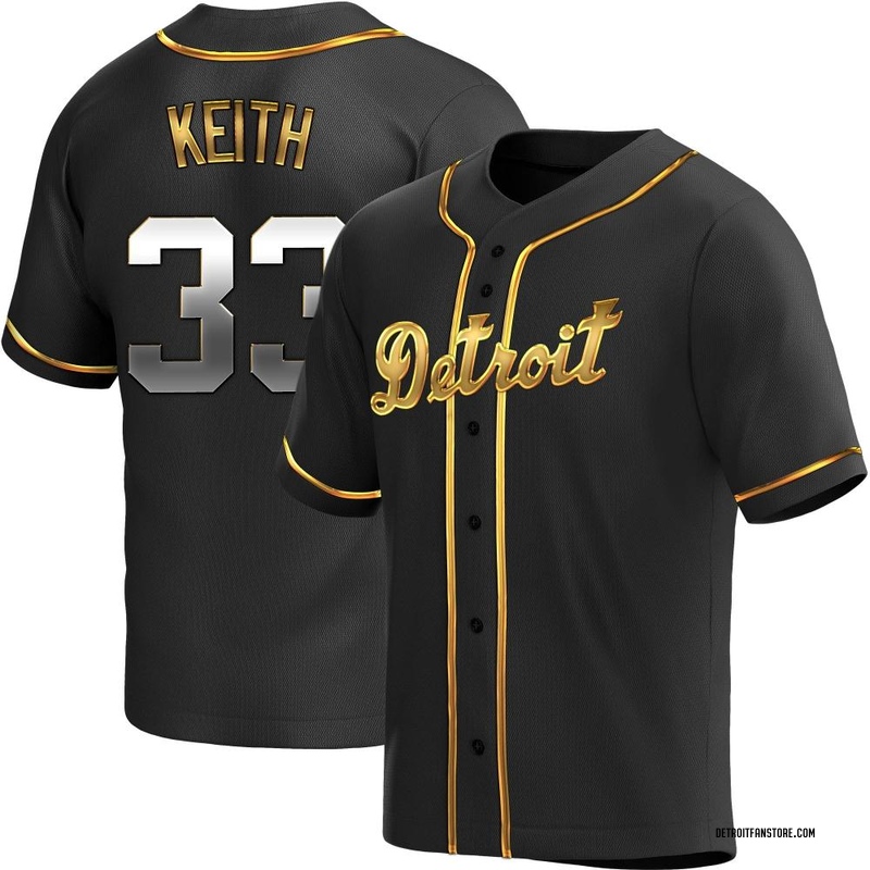 Colt Keith Men's Detroit Tigers Alternate Jersey - Black Golden Replica