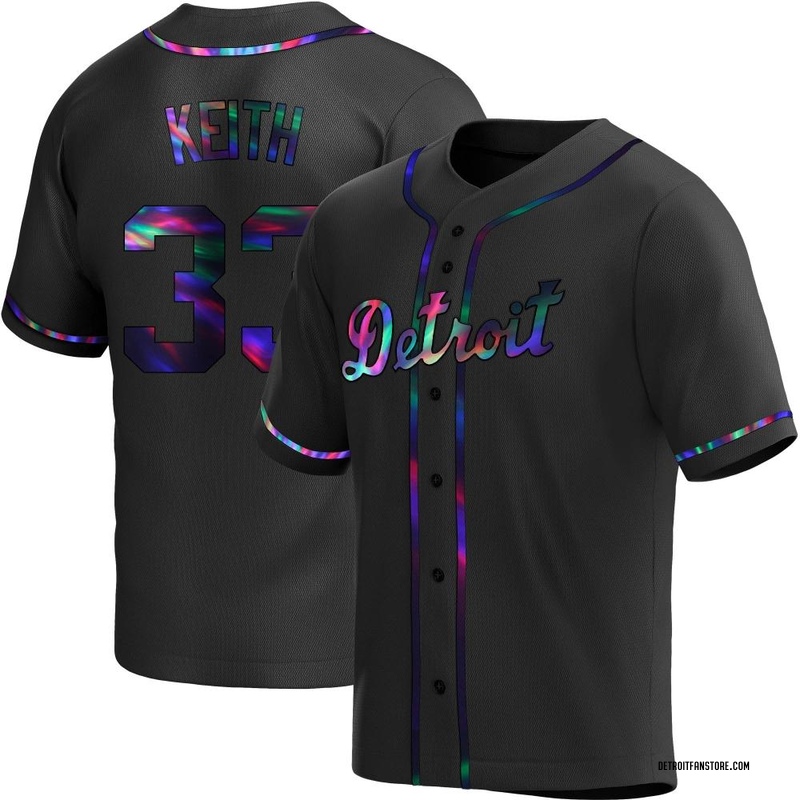 Colt Keith Men's Detroit Tigers Alternate Jersey - Black Holographic Replica