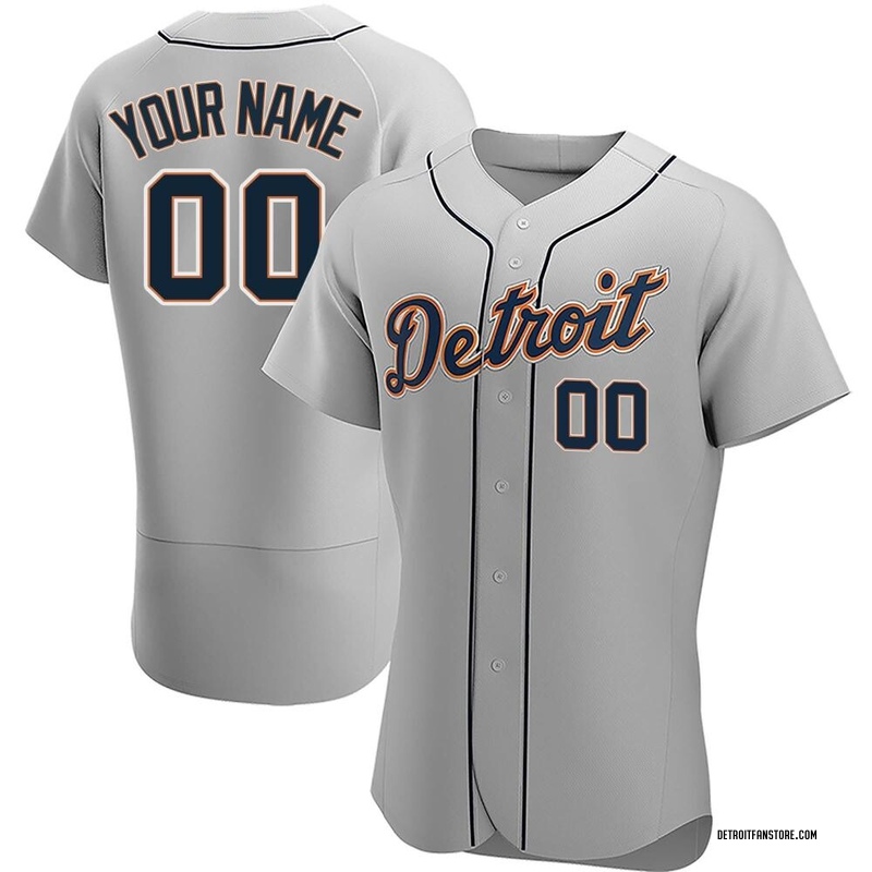 Custom Men's Detroit Tigers Road Jersey - Gray Authentic