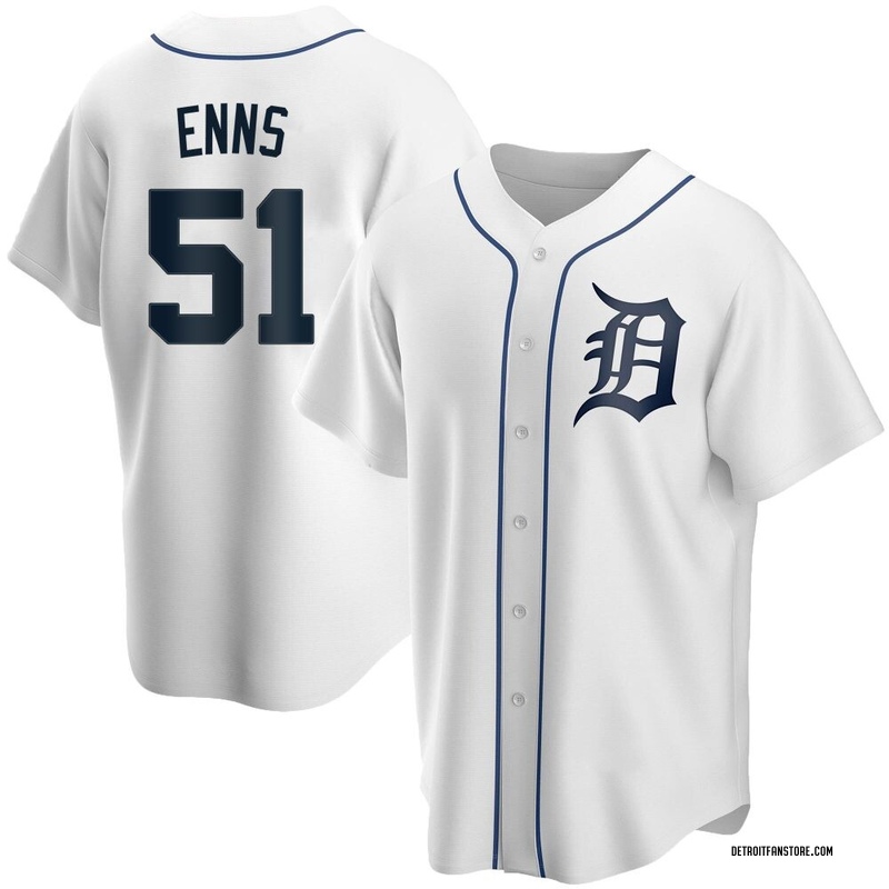 Dietrich Enns Men's Detroit Tigers Home Jersey - White Replica
