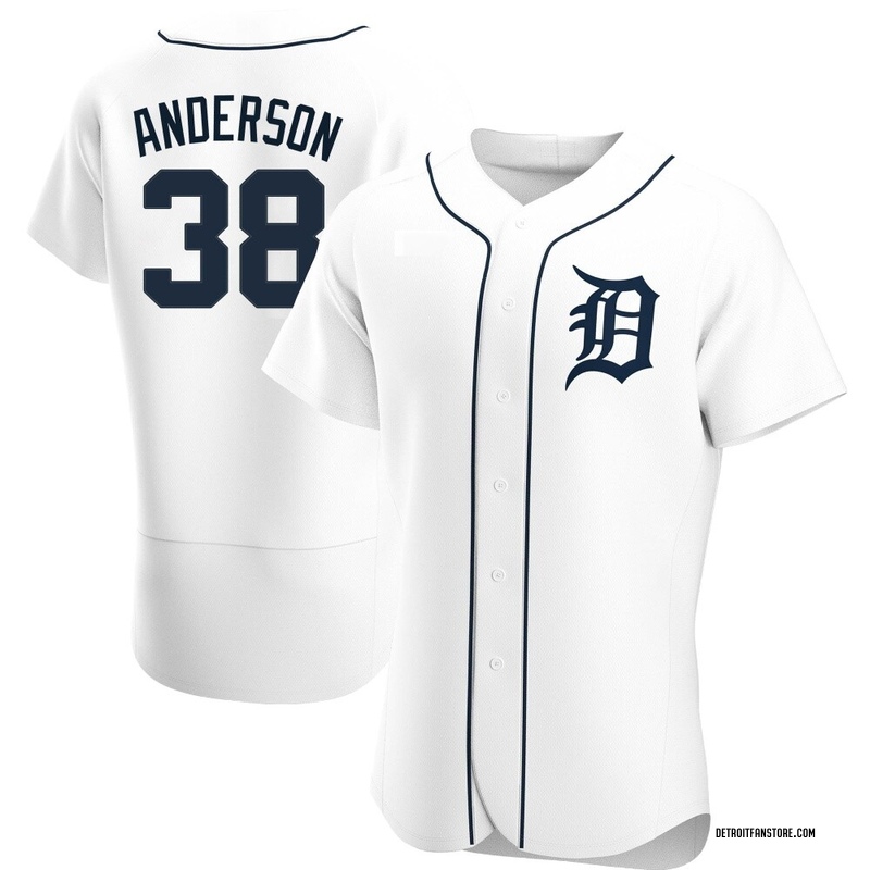 Drew Anderson Men's Detroit Tigers Home Jersey - White Authentic
