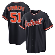 Drew Sommers Men's Detroit Tigers Alternate 2nd Jersey - Navy Replica