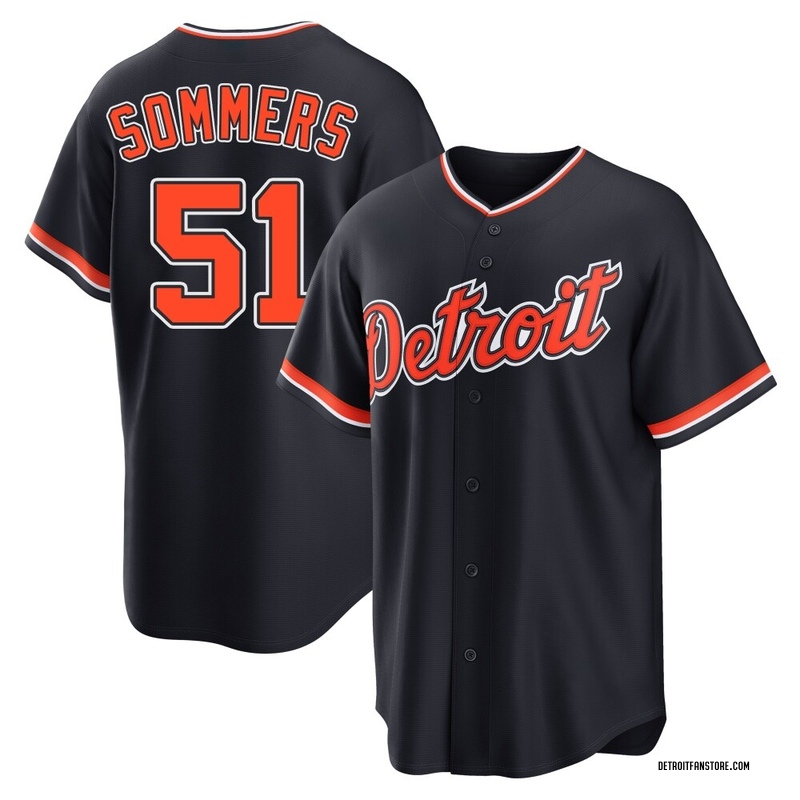 Drew Sommers Men's Detroit Tigers Alternate 2nd Jersey - Navy Replica