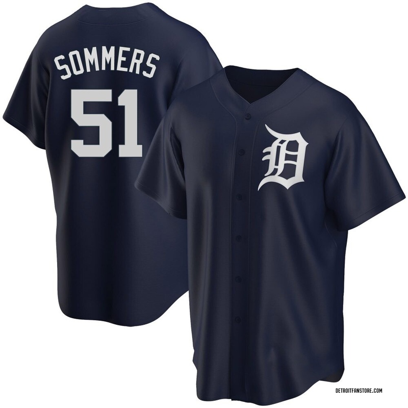 Drew Sommers Men's Detroit Tigers Alternate Jersey - Navy Replica