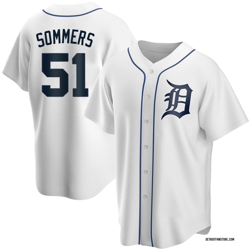 Drew Sommers Men's Detroit Tigers Home Jersey - White Replica