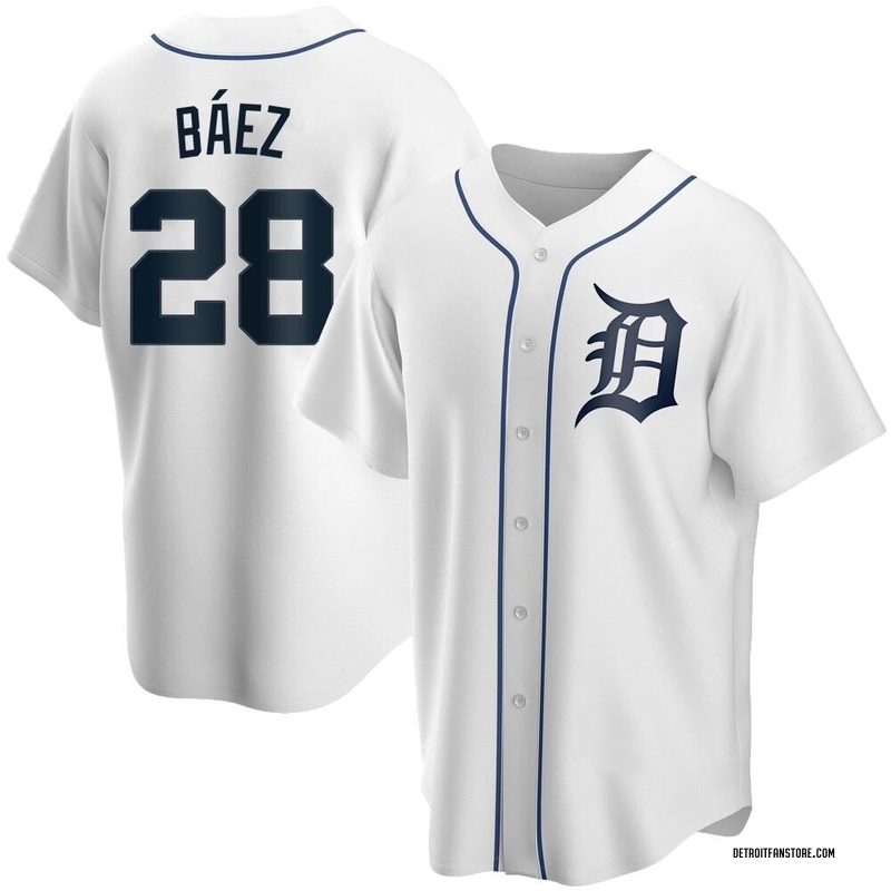 Javier Baez Youth Detroit Tigers Home Jersey - White Replica