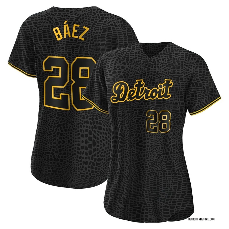 Javier Baez Women's Detroit Tigers Snake Skin City Jersey - Black Authentic