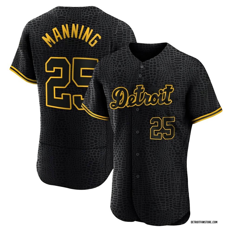 Matt Manning Men's Detroit Tigers Snake Skin City Jersey - Black Authentic