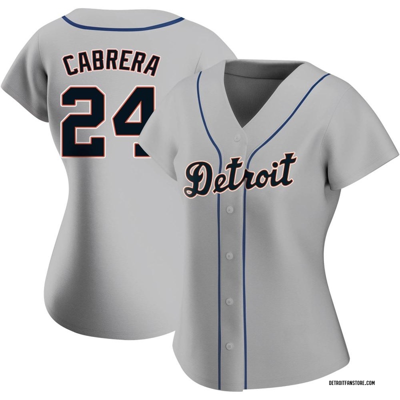 Men's Detroit Tigers Miguel Cabrera 24 Grey Home Replica Player Jersey
