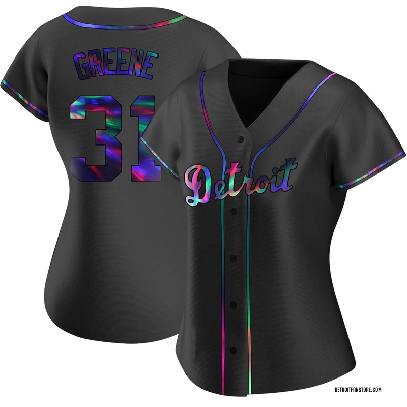 Riley Greene Women's Detroit Tigers Alternate Jersey - Black Holographic Replica