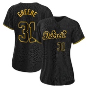 Riley Greene Women's Detroit Tigers Snake Skin City Jersey - Black Authentic