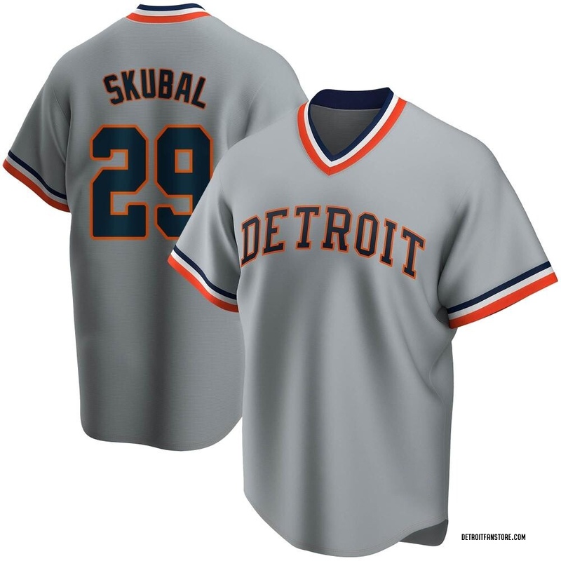 Tarik Skubal Men's Detroit Tigers Road Cooperstown Collection Jersey - Gray