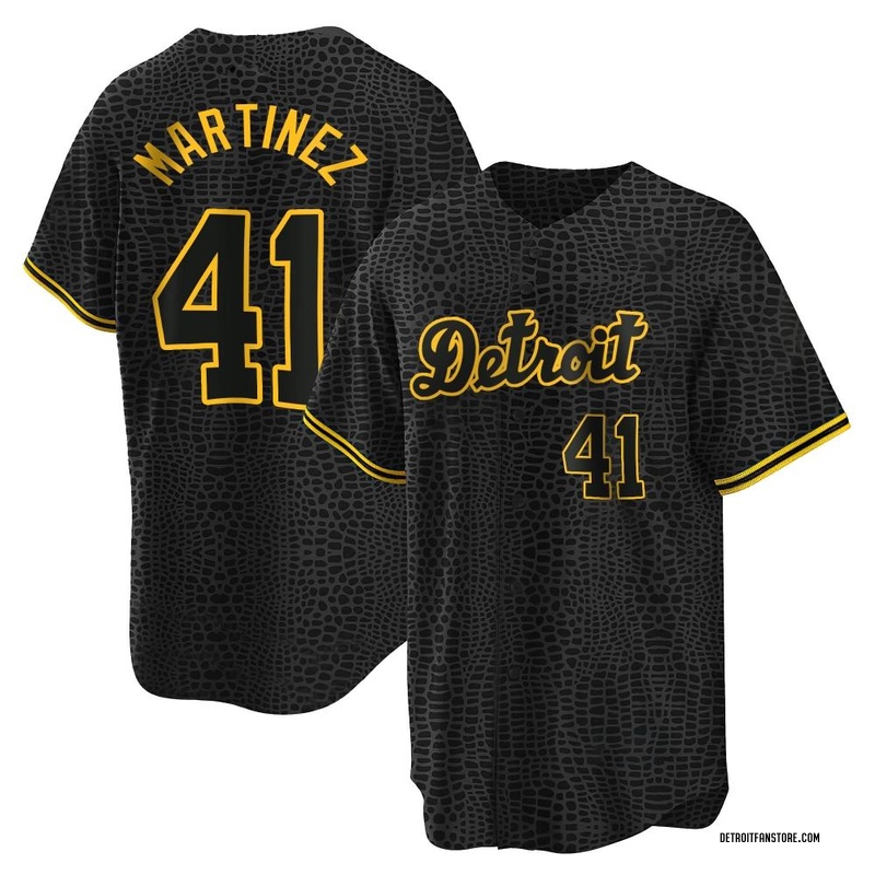 Victor Martinez Men's Detroit Tigers Snake Skin City Jersey - Black Replica